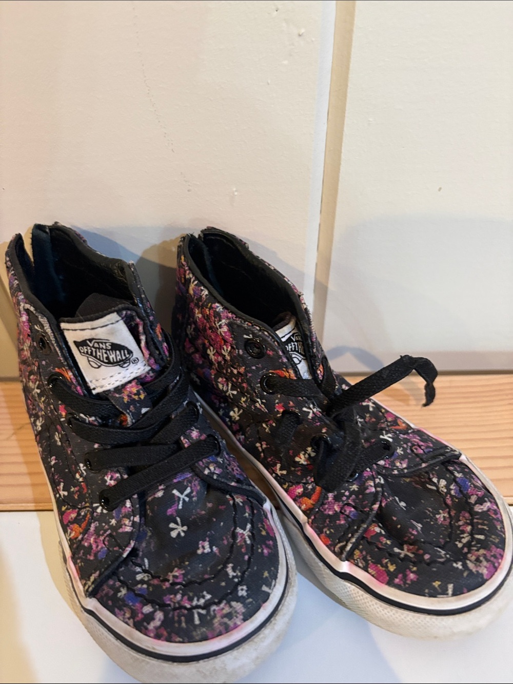 Vans Toddler Floral High Top Sneakers Size 6.5